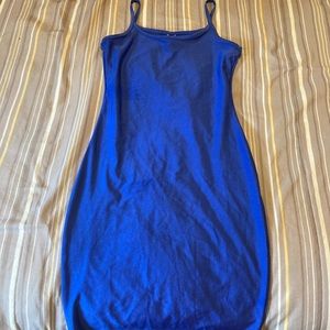SATIN ROYAL BLUE DRESS NEVER WORN